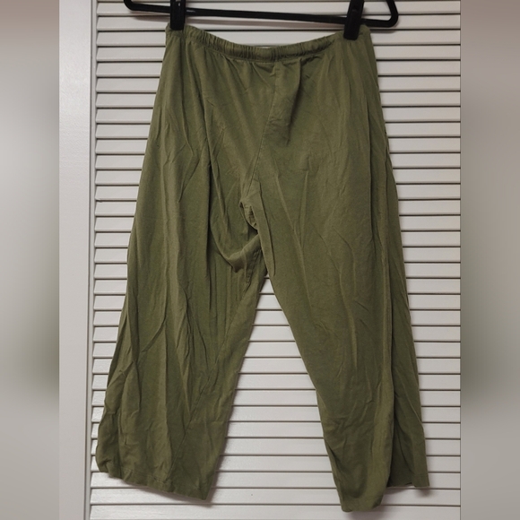 Sexy Basics - 100% Cotton Cropped Loungewear Pajama Pants W Drawstring & Pockets - Picture 3 of 5